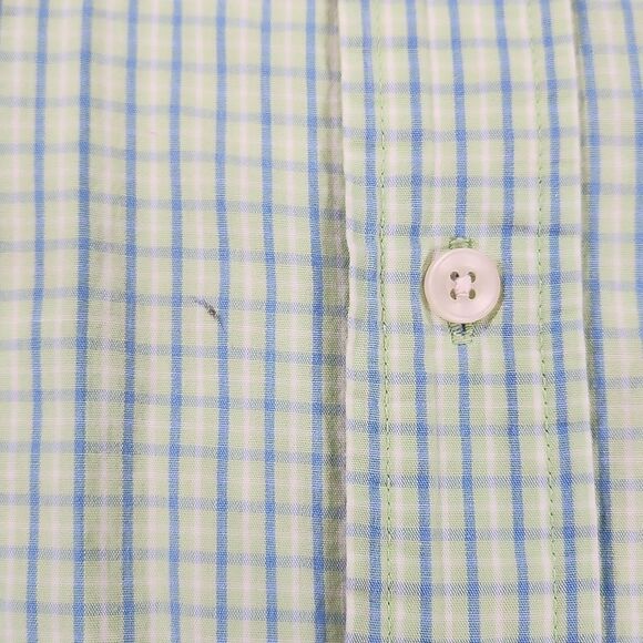 🧡U.S. Polo Assn Seafoam & Blue Plaid Short Sleeve Buttoned Shirt Medium - Picture 8 of 9
